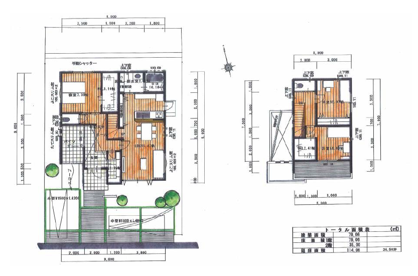 画像:ビルトインガレージを設置した広々リビング住宅 間取り
